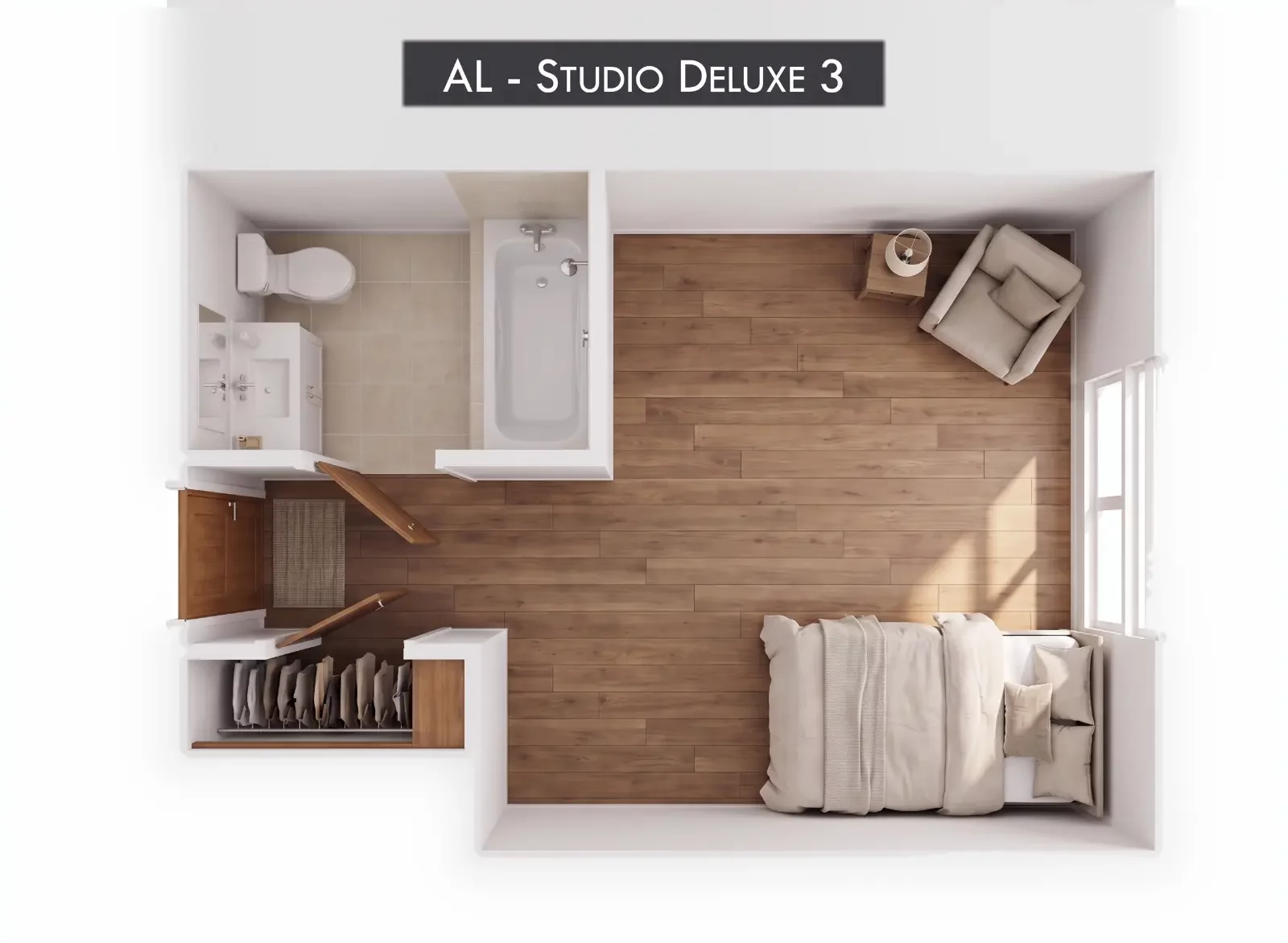 Assisted Living Studio Deluxe 3 floor plan