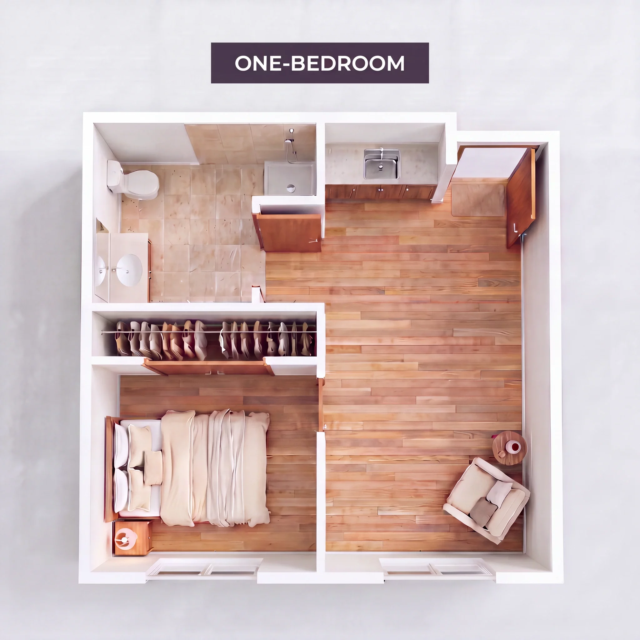 One Bedroom floor plan